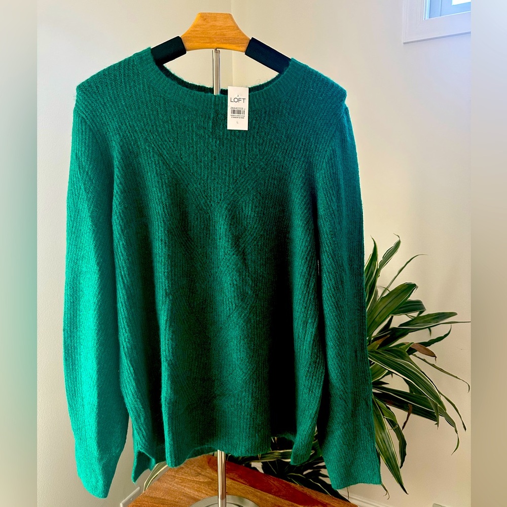 LOFT size Large green sweater